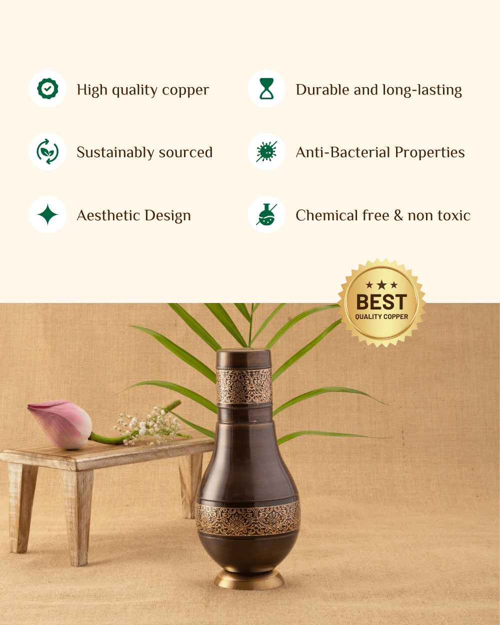 Benefits of Copper Fab Bedside Jar Engraved