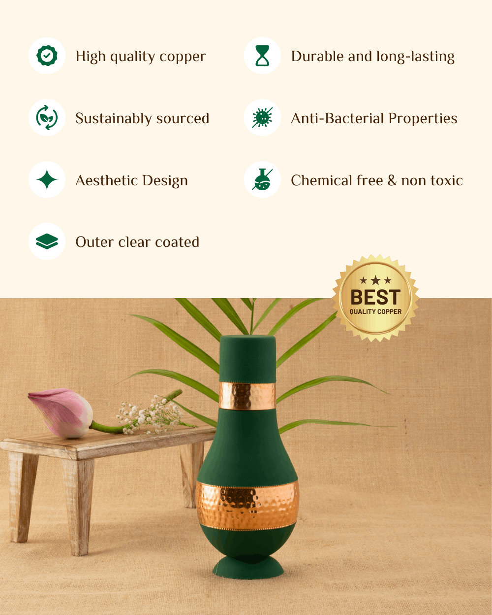 Benefits Of Copper Fab Bedroom Jar Green Color Coated