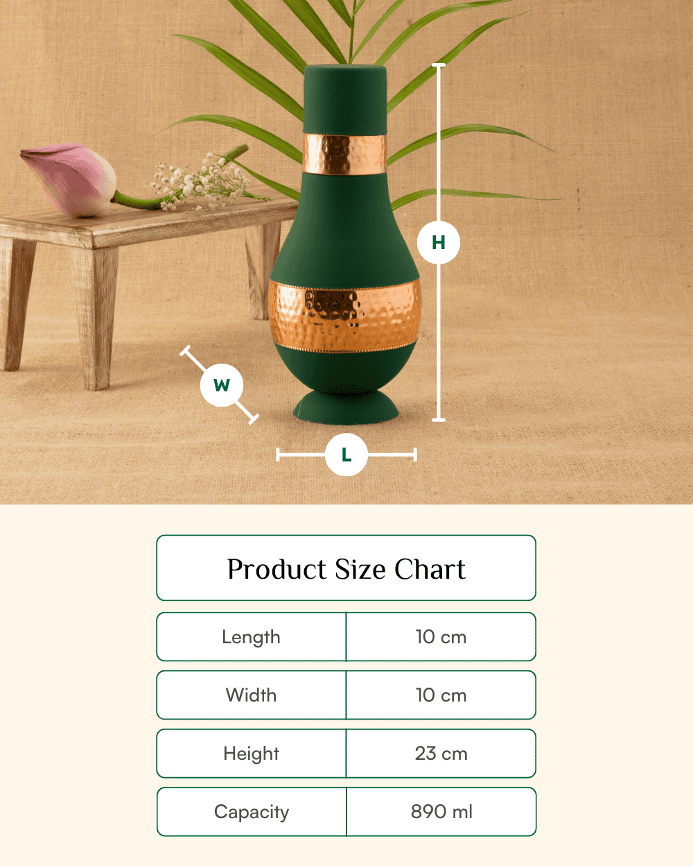 Premium Copper Fab Bedroom Jar Green
