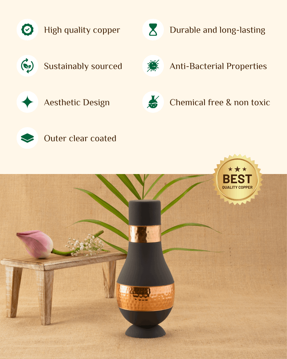 Benefits Of Copper Fab Bedroom Jar Grey Color Coated 