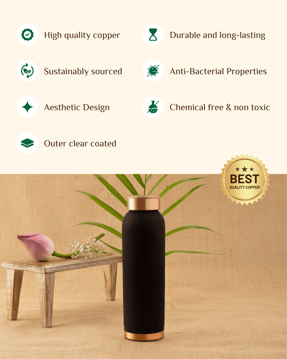 Benefits Of Copper Luxe Bottle Black