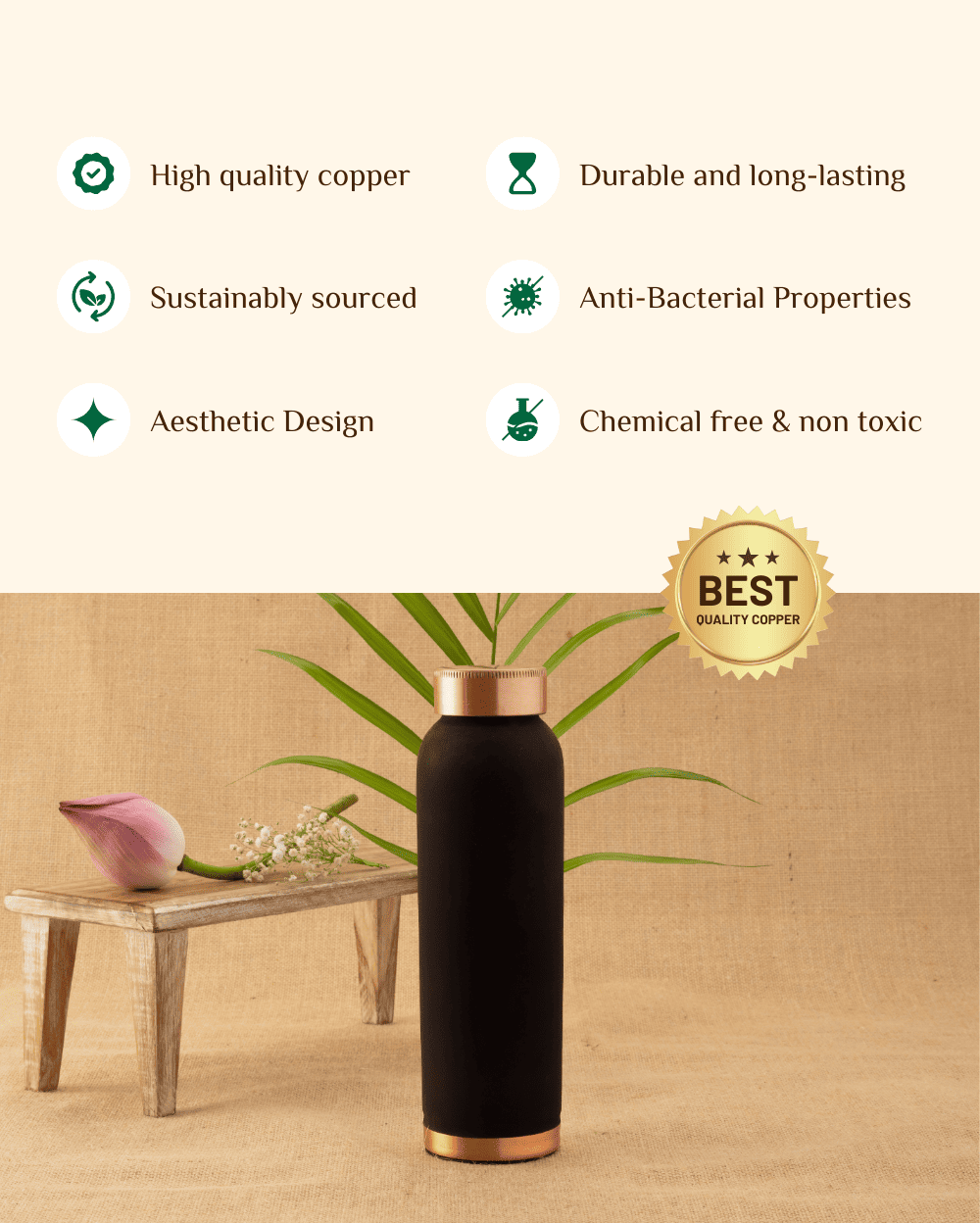 Benefits Of Copper Luxe Bottle Black