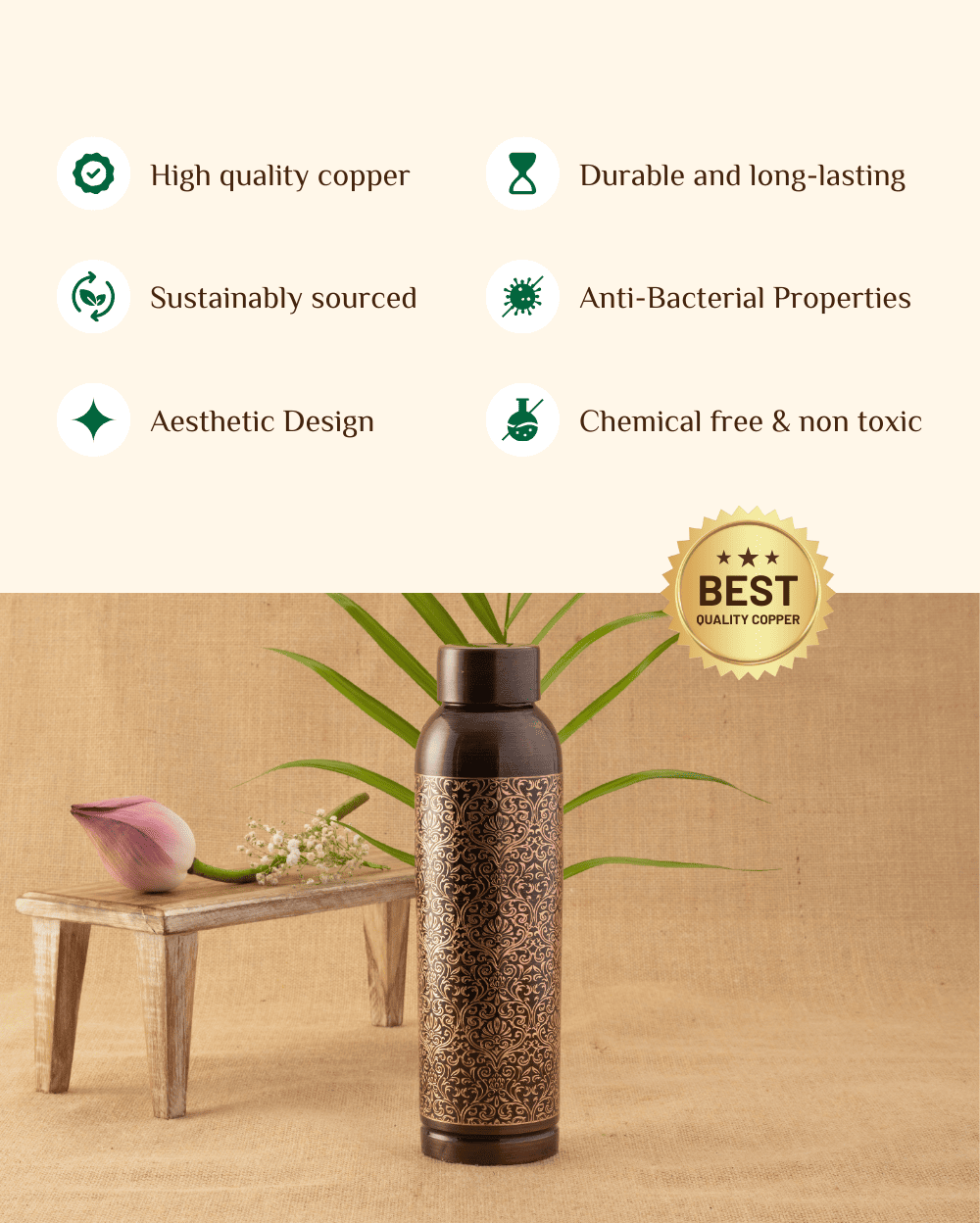 Benefits Of Copper Luxe Bottle Engraved