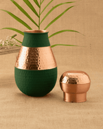 Pure Copper Rajwadi Bedroom Jar Green