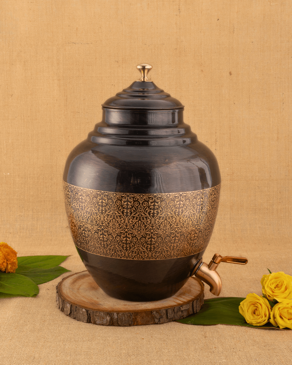 Copper Royal Matka/Waterpot Engraved 8L