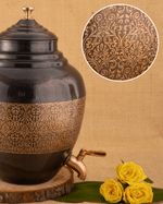 Copper Royal Matka/Waterpot Engraved 8L