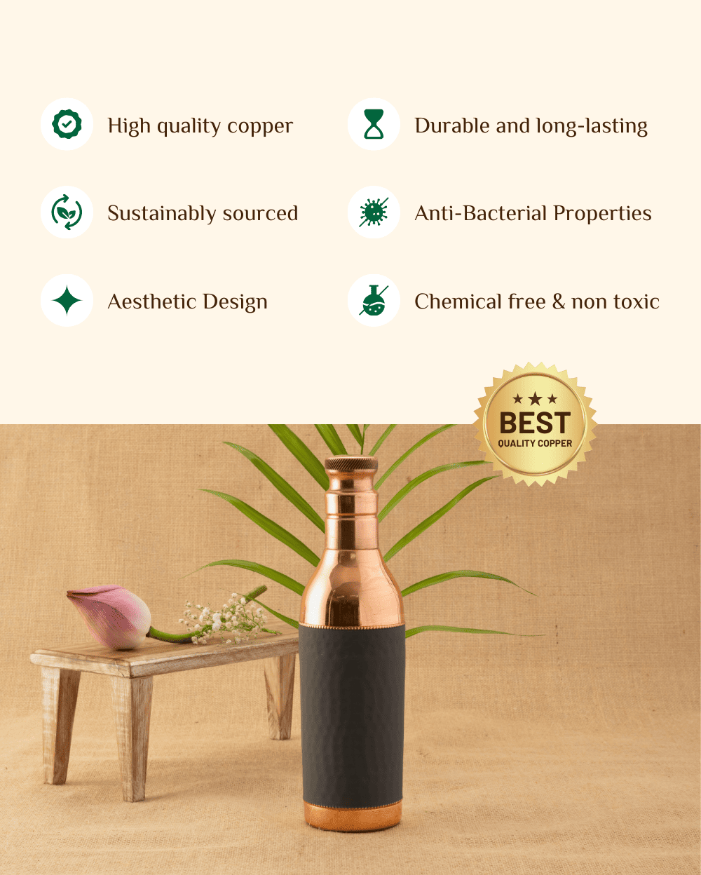 Benefits Of Copper Signature Bottle Grey
