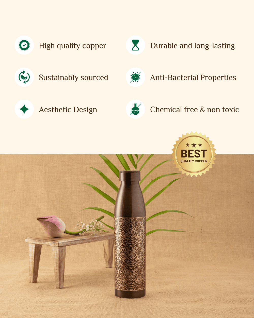Benefits Of Copper Tiara Bottle Engraved