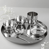 Steel Gleam Hammered Thali Set 7 Pcs