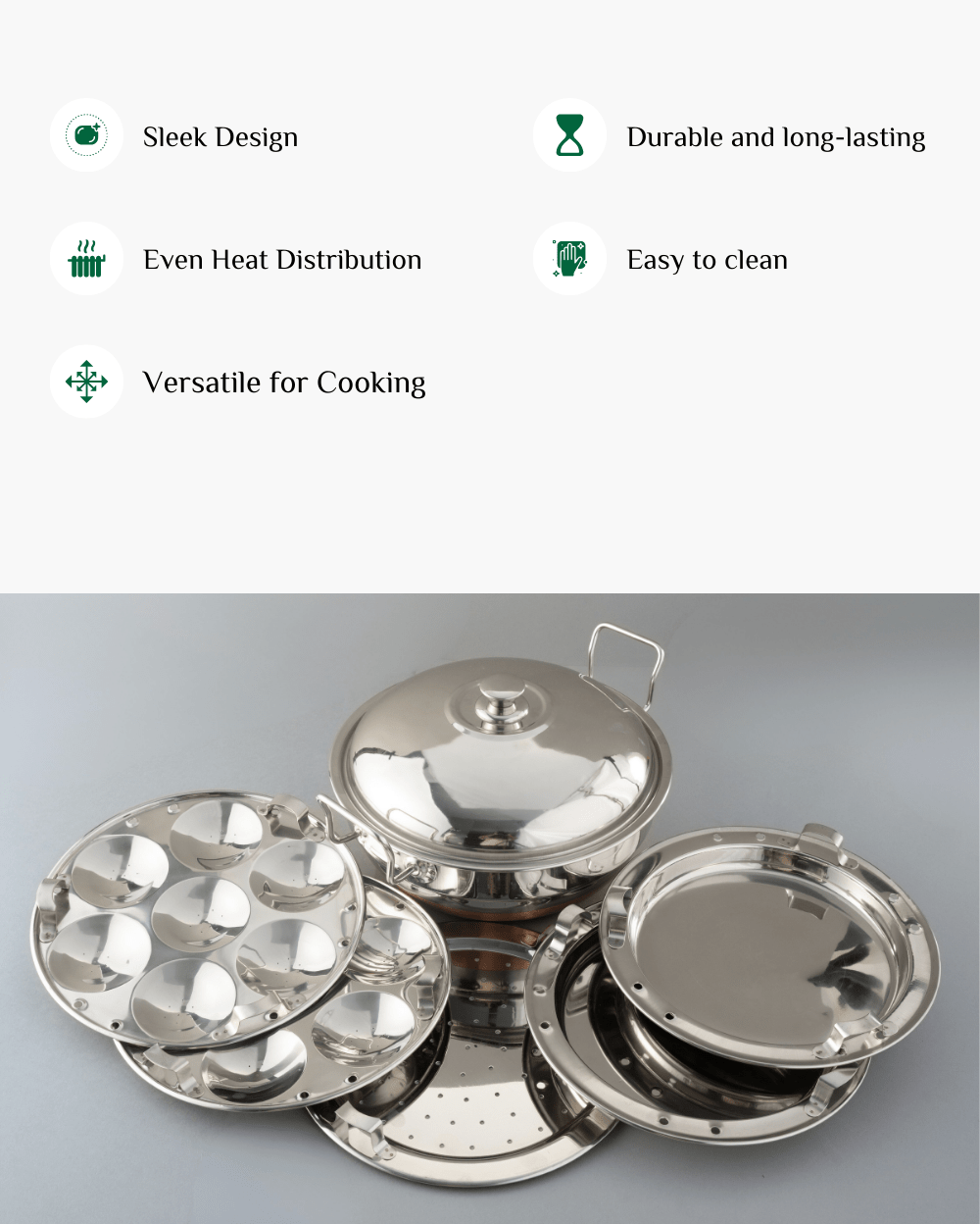 Steel Hefty Multi Kadai Copper Bottom