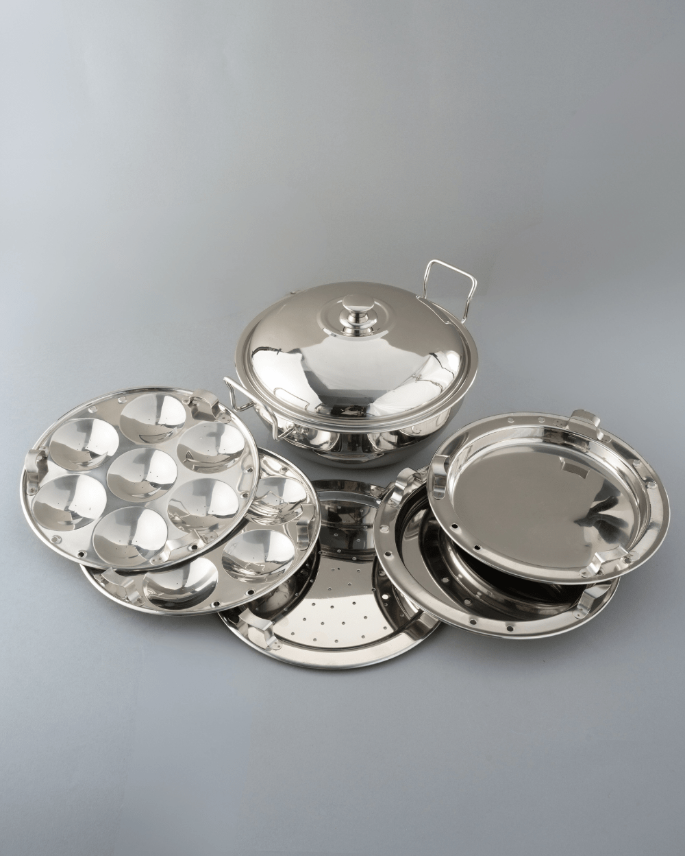 Steel Hefty Multi Kadai Induction Bottom