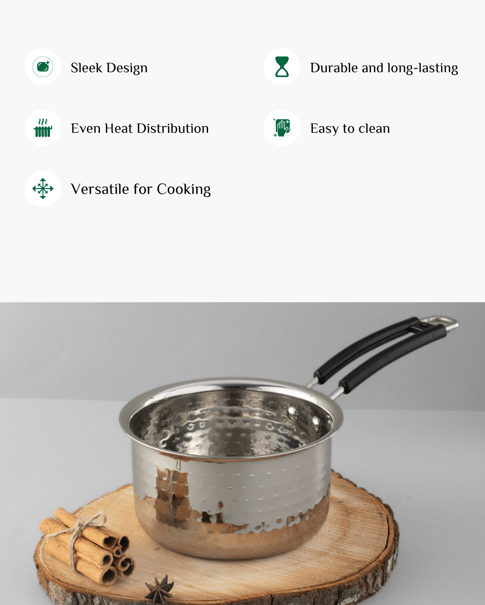 Benefits of Steel Hefty Saucepan Hammered Set