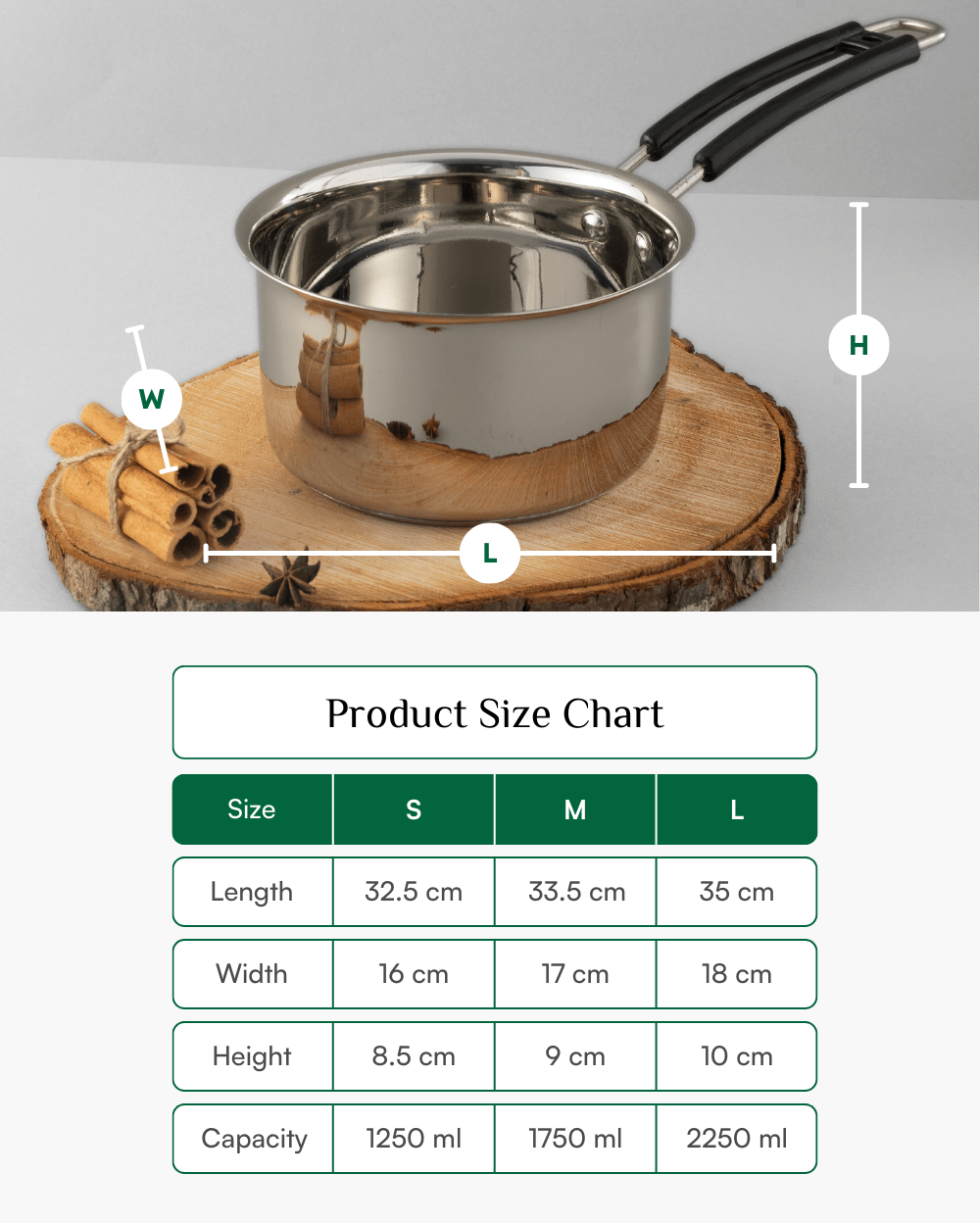 Premium Steel Hefty Saucepan Induction Bottom Set