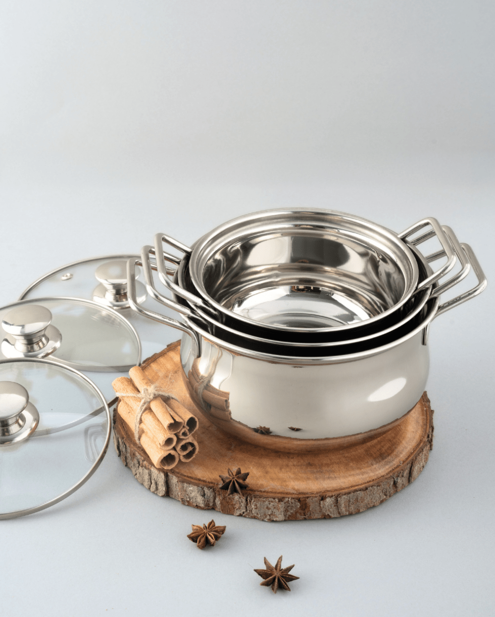 Authentic Steel Hefty Serving Handi Set