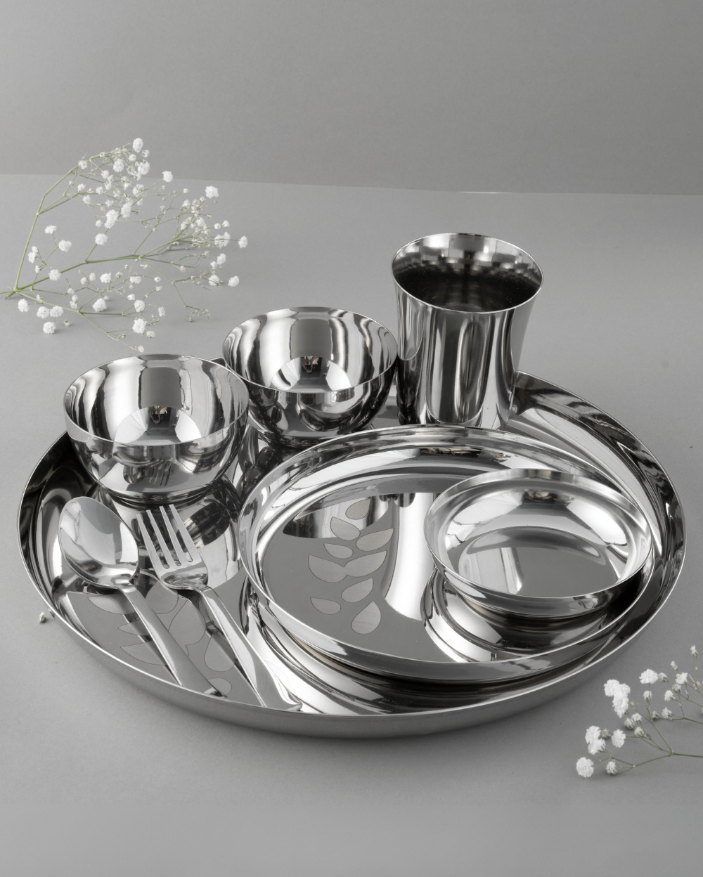 Steel Hefty Thaliset 8 Pcs