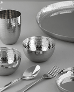 Steel Gleam Hammered Thali/Dinner Set 7 Items