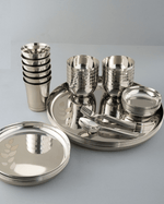 Steel Hefty Thali/ Dinner Set 48 Items