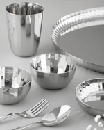 Steel Sparkle Hammered Thali/ Dinner Set 7 Items