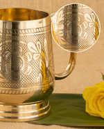 Luxury Brass small Mug Combo – Handcrafted Engraved Set of 2
