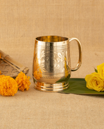 Luxury Brass small Mug Combo – Handcrafted Engraved Set of 2